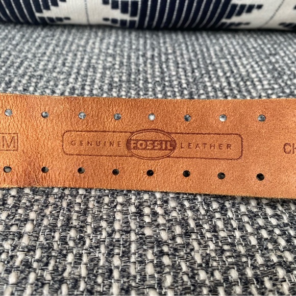 Fossil Embossed/Studded Western Leather Belt - Picture 5 of 15